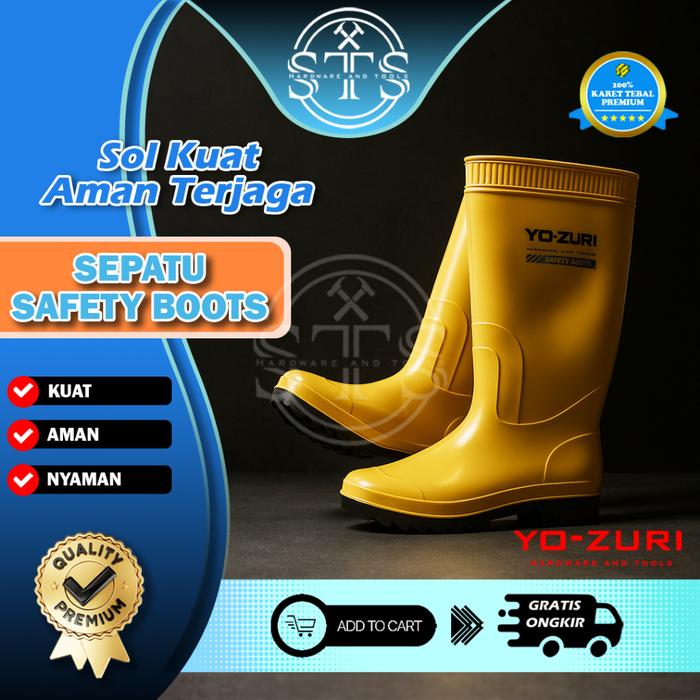 Yozuri Sepatu Boot Karet Premium Tanpa Besi Pria