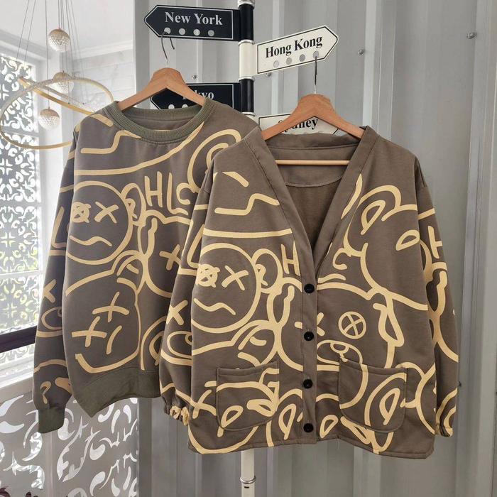 ( isi 2 pcs) Terbaru jaket hoodie HLC BEAR / Jaket couple pasangan terbaru / sweater couple pasangan