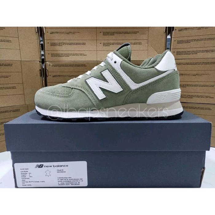 Sepatu New Balance 574 Dark Olive Original Resmi PT MAP