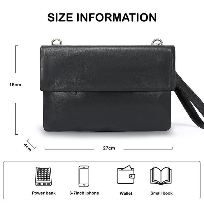 Clutch Pria Tas Genggam Pouch Kulit  Fullhardy Blck 210901 Bl