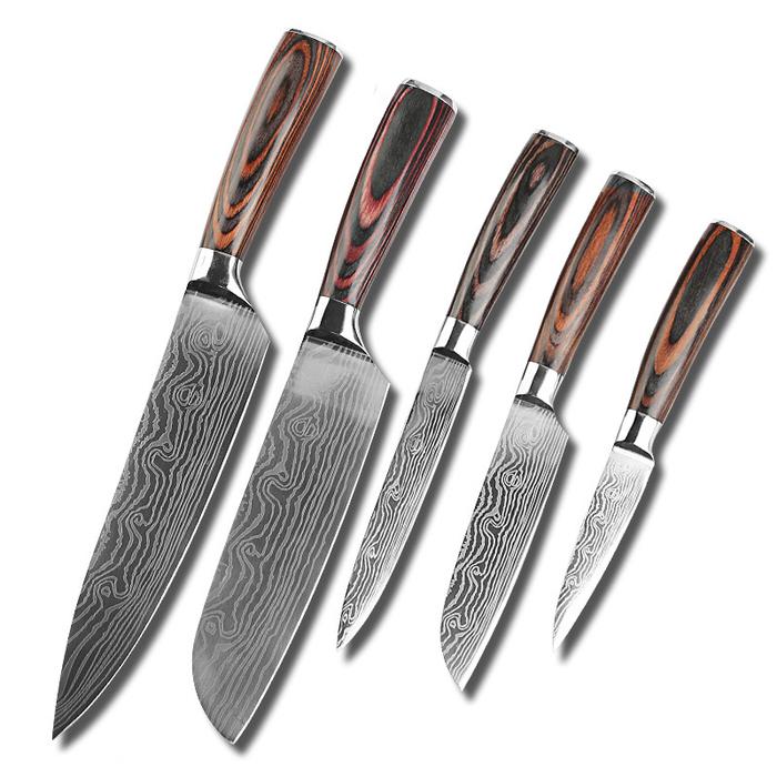 PROMO Pisau Dapur Chef Damascus Pattern Pisau Motif Damaskus Bahan Baja Tahan Karat Sangat Tajam Unt