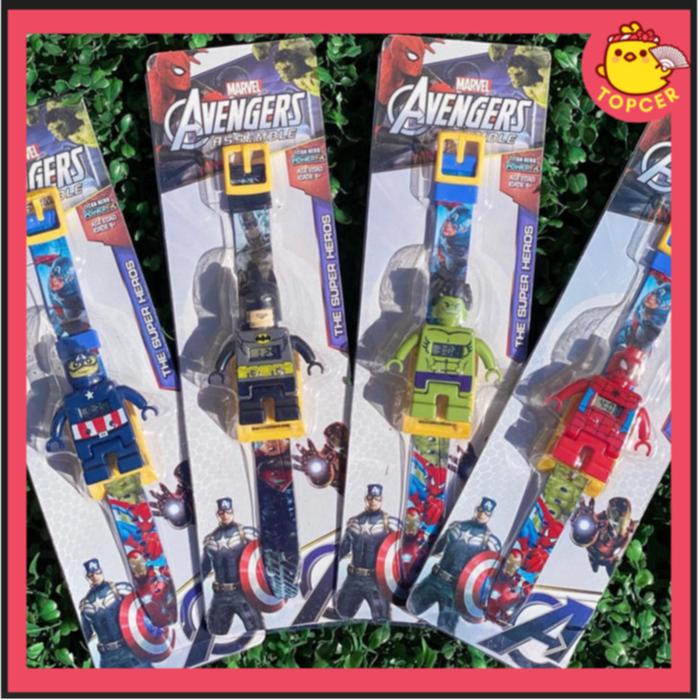 NEW Jam Tangan Anak Robot Superhero Lego Duduk Jam Tangan Legoh Spiderman IW