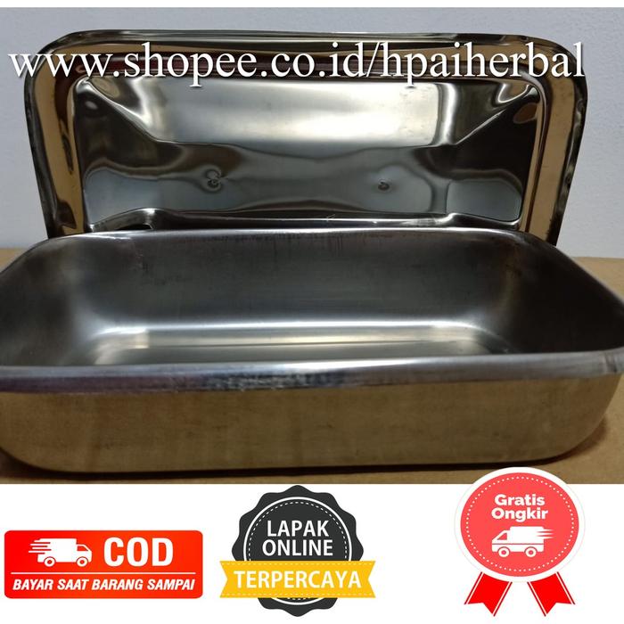 Bak Instrumen Medis - Bak Stainles Medis - Bak Instrument Stainless Sedang Plus Tutup