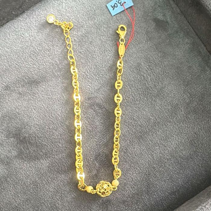 Gelang Serut kupu atau hati italy Emas asli Kadar 875 20 Karat per pcs