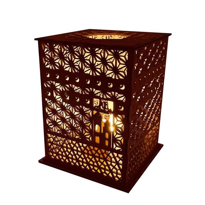 Eid Mubarak Lights Wooden Eid Mubarak LED Muslim Festival Light Eid