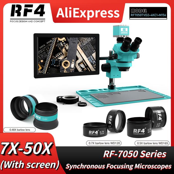 RF4 Perbaikan Elektronik Kamera Digital 4K Mikroskop Stereo