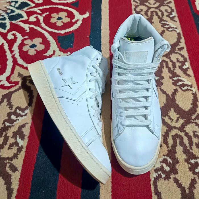 SALE!!! 40-41 CONVERSE Pro Leather Kulit Classic HI All White VERY RARE dan LANGKA  ORIGINAL --- Y2K