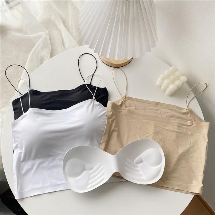 Ninabobo BR073 Tanktop Crop Top Tali Spaghetti Strap Tank Top Kain Dingin Lembut