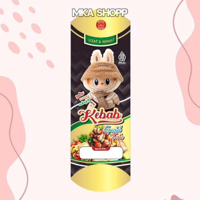 Safitiri 100 Lembar Kemasan Kebab Tarikan Motif Ukuran 24×9Cm / Bungkus Kebab Labubu Kuromi / Kertas