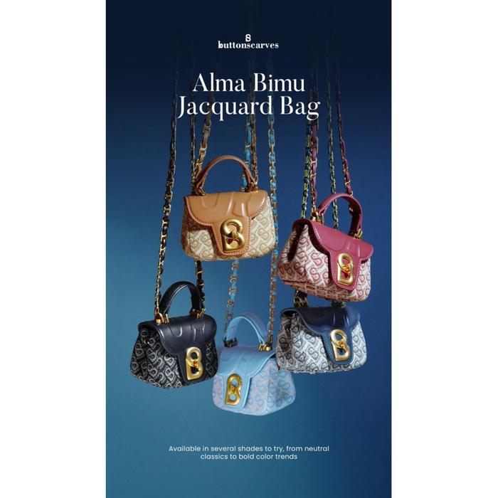 New Alma Bimu Jacquard Bag Small Micro Totebag Black Dawn Redwood Skyway Amber Tote Buttonscarves Bs