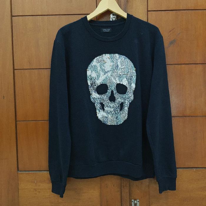 Head Skull sequin Zara Man Crewneck