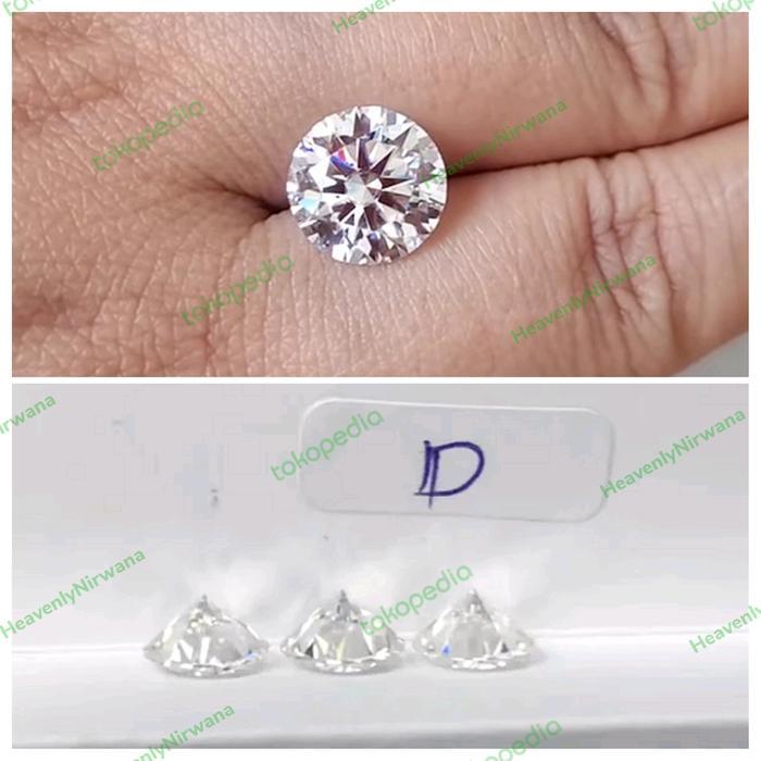 MOISSANITE STUD EARRINGS. GIWANG EMAS PUTIH 750 17K ASLI. SERTI GRA