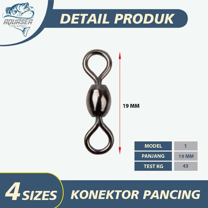 AQUASEA RSZH Connector Kili-kili Pancing Rolling Swivel Bahan Stainless Steel Fishing Gear Alat Ikan