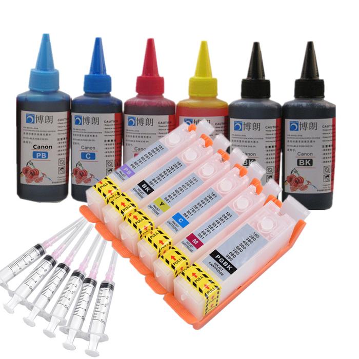 6 ink refill ink kit for PGI 780 CLI 781 ink cartridge For CANON