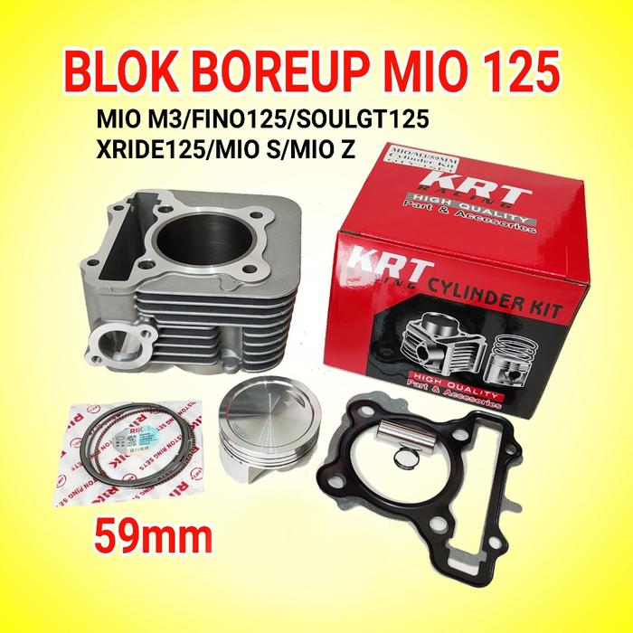 PROMO DISKON BLOK SEHER BORING PAKET BOREUP BORE UP MIO M3 FINO 125 MIO SOUL GT XRIDE 125 58 58MM 59