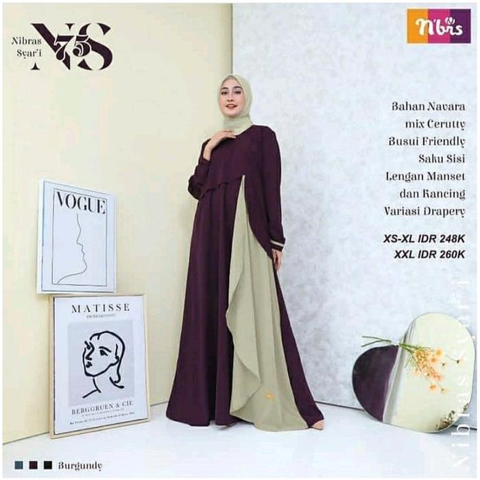 NIBRAS GAMIS NS 075 BURGUNDY DEWASA WANITA