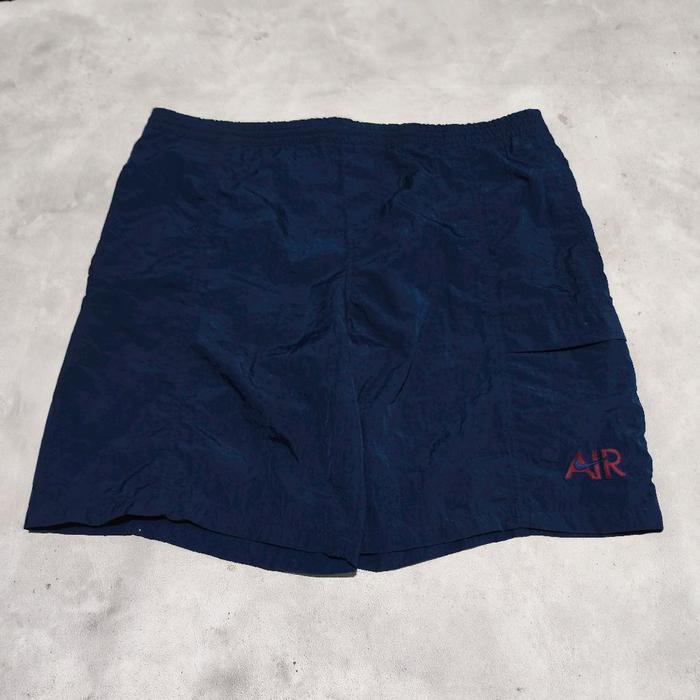 Celana pendek olahraga nylon pria nike air vtg vintage Navy bekas