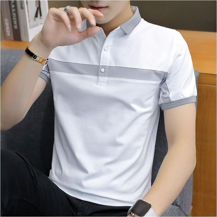 Baju Kaos Pria Polo-Baju Kaos Wangky Kancing-Baju Kaos Katun Combed