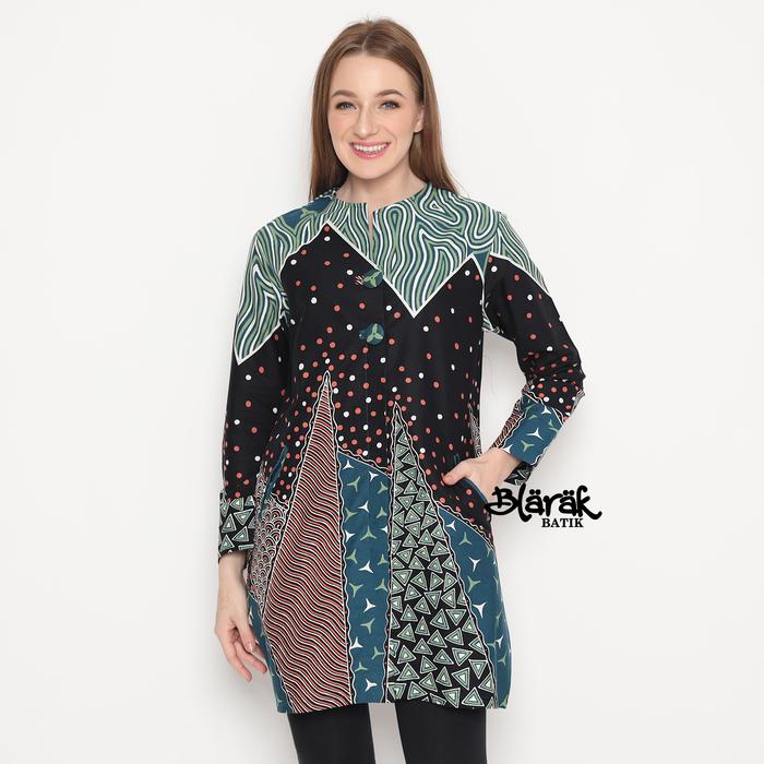 Batik Blarak - Tunik Batik Akasa Biru