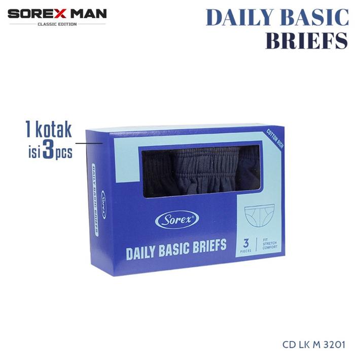 [ 3 pcs ] CD Sorex Man M3201 Sorex Man Celana Dalam Pria Daily Basic Briefs CD LK M 3201 - Dyarshop