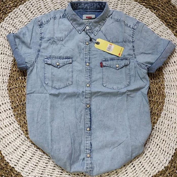 KEMEJA DENIM PENDEK PRIA/KEMEJA DENIM PRIA/KEMEJA PENDEK/DENIM PENDEK PRIA/KEMEJALEVIS PENDEK COWOK