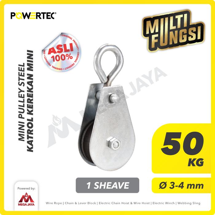 POWERTEC Mini Pulley Katrol Kerekan 50kg 12mm