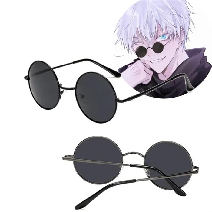Anime gojo satoru glasses Jujutsu Kaisen Gojo Satoru Cosplay Black Glasses Eyewear Sunglasses High Q