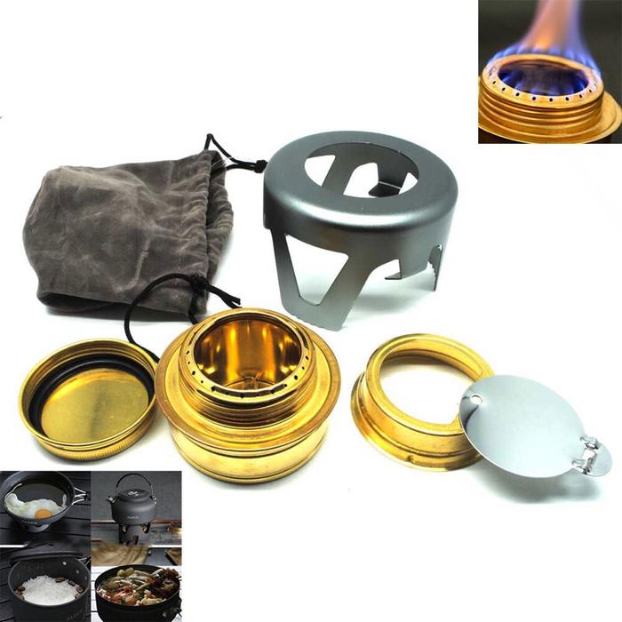 Alocs Kompor Portable Outdoor Mini Stove ALK01 / Alat Masak Camping Bahan Bakar Spirtus