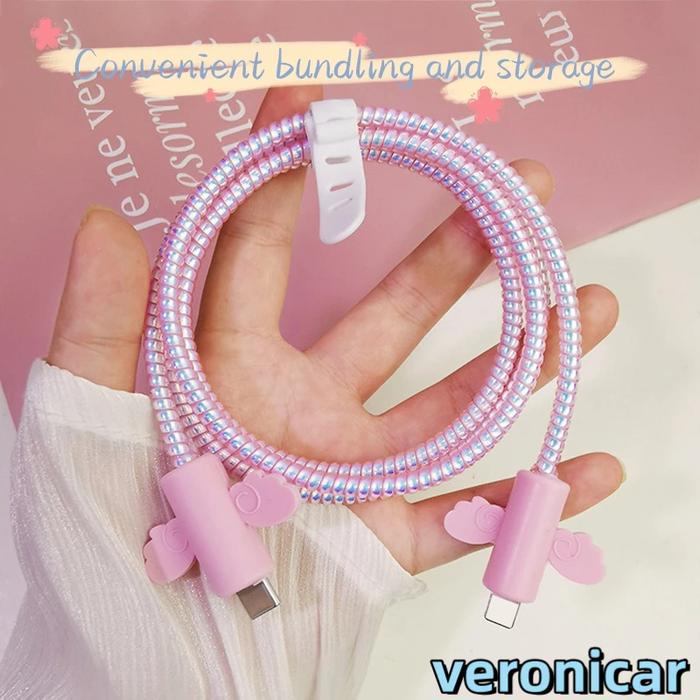 3Pcs/set Gradient Color Data Cable Protective Case Suitable for Iphone Original Charging Cables Anti