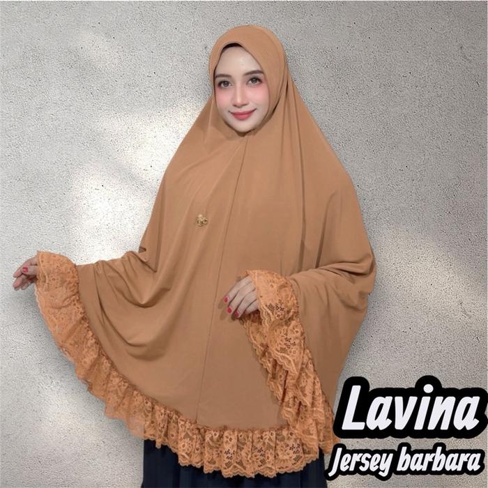 Jilbab instan Bergo jumbo Lavina soft ped sabit renda jersey barbara by Fo hijab wanita muslim