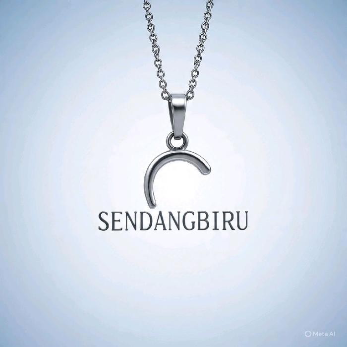 Kalung Liontin Model sendang biru Minimalis Cocok untuk Cewek Cowok Banyak Pilihan Desain Tulisan se