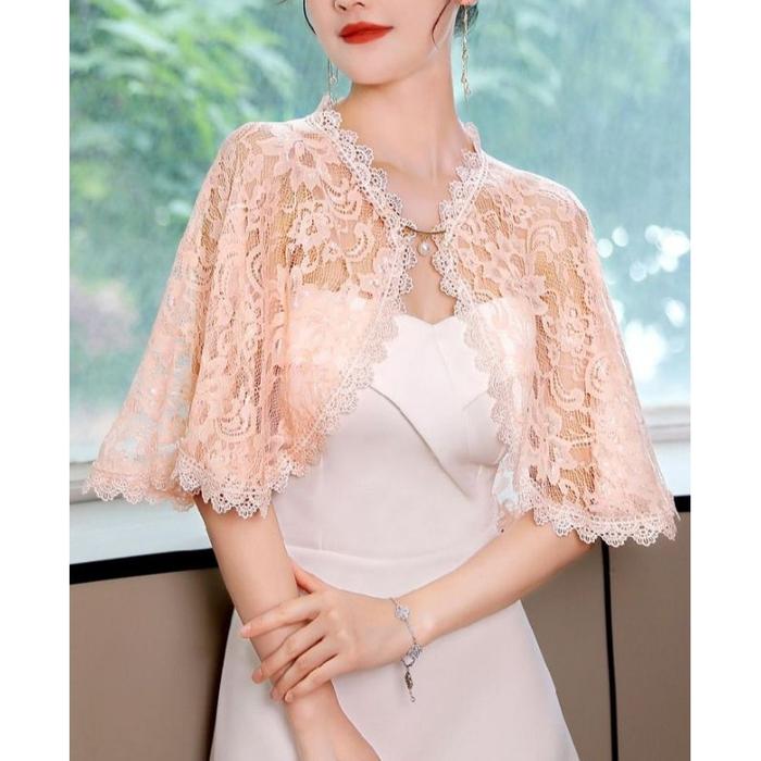 Auter Blus Kardigan Kekinian Blus Brokat Renda