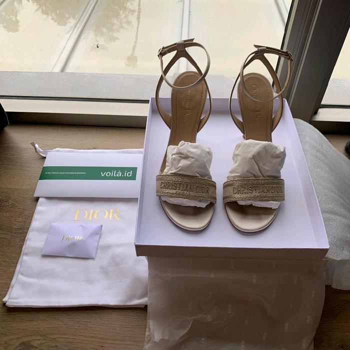 Dior Dway 100 heeled heels sandal Gold Metallic 40