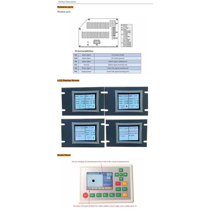 TERBARU Laser PWR Z100 CO2 Catu Daya Laser + EFR-F4 Set Tabung Kaca