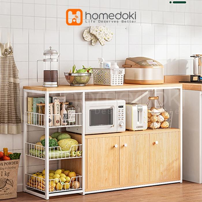 ASLI Homedoki rowave Rak Dapur Susun Minimalis Bumbu/Dapur Kayu Serbaguna/Rak Serbaguna Minimalis RE