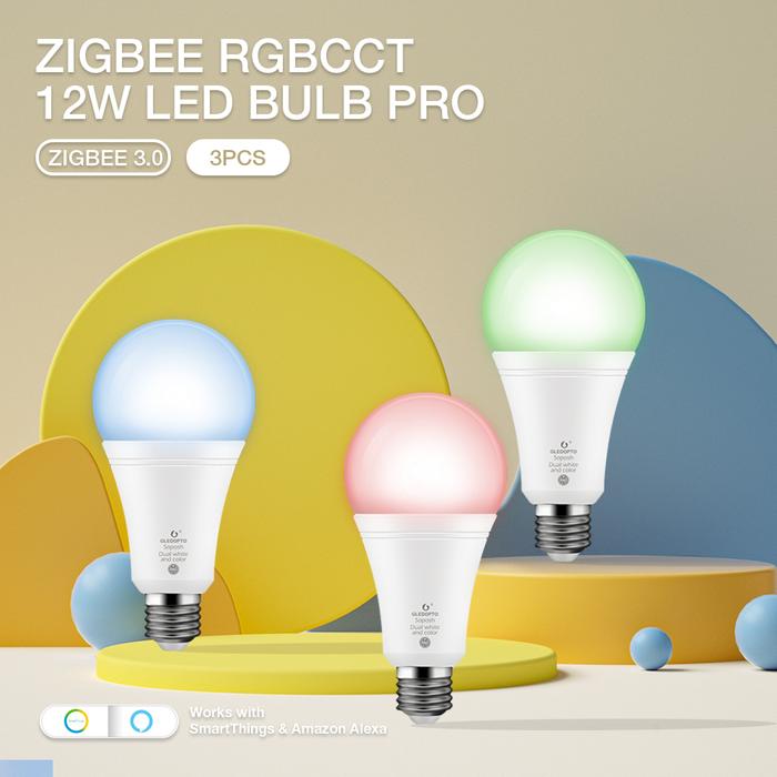 3PCS Smart Bulb Zigbee 3.0 12W LED Bulb Lamp E27/E26 Pro Brightness