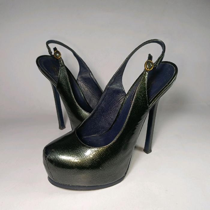 YSL Paris original leather Italian heels 36 size woman shoes