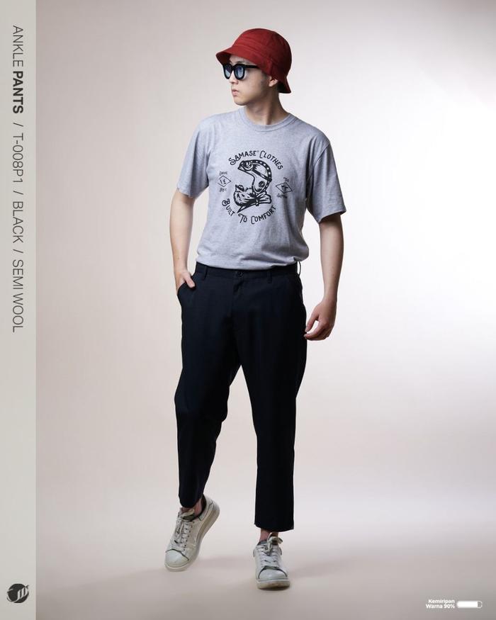 SAMASE Sirwal Ankle Pants T008P Sirwal Celana Panjang Pria Dewasa Hitam Terbaru 2023 Samase Official