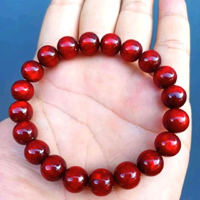 Gelang yuser akar bahar tali arus asli merah delima original