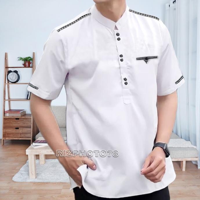 (cooger) baju koko alwi atasan muslim pria lengan pendek size m l xl xxl