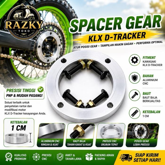 ￼￼SPACER GIR KLX D-TRACKER SPICER SPASI GEAR Spacer Gear KLX D Tracker Dudukan Gear belakang KLX D-T