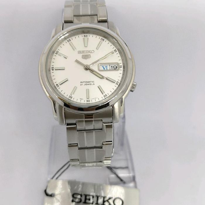 Seiko Jam Tangan Rantai Pria SNKL75K1 Automatic Diameter 3,8 cm Waterresistant Tanggal & Hari Garans