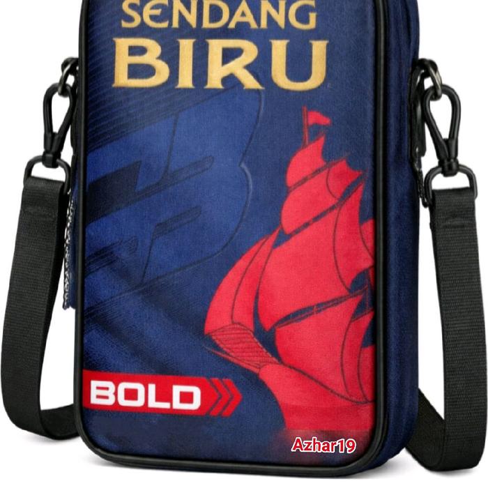 Tas Selempang Pria Model Terbaru Original Logo Sendang Biru Bold Waterproof Warna Biru Merah - Tas S