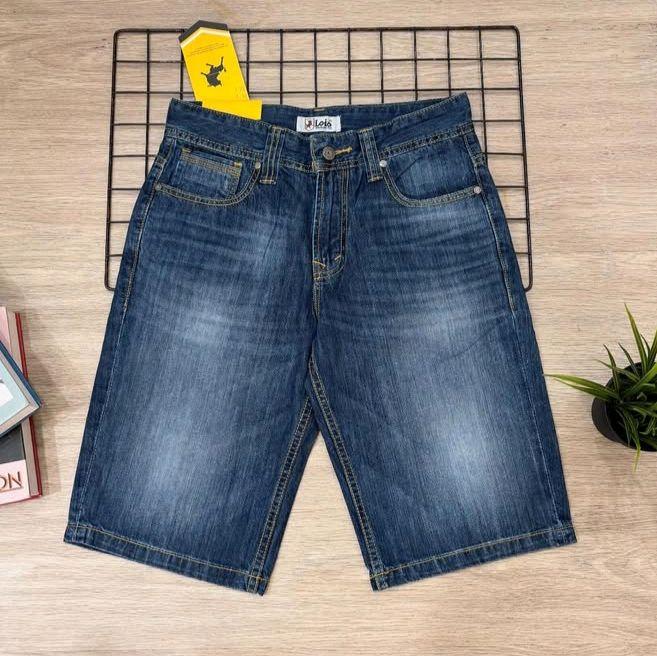 CDP219C Celana pendek jeans denim pria LOIS original murah terbaru. 3second emba cardinal