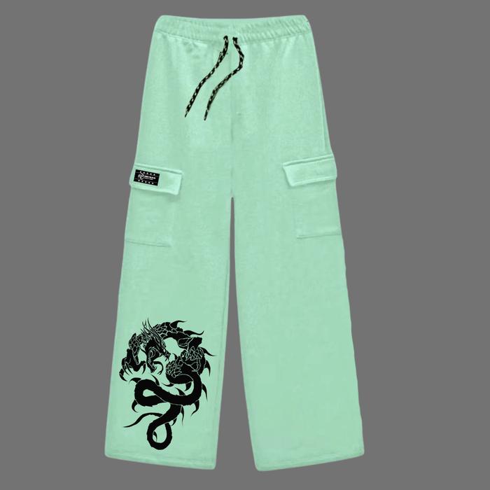 CELANA CARGO PANJANG IN QUALTY ORIGINAL CARGO PANST UNISEX WARNA HIJAU MINT FLYING DRAGON BAHAN KATU
