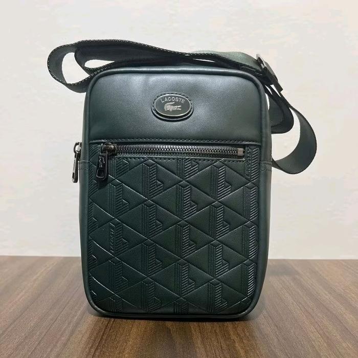Lacoste Monogram Satchel Tas Selempang Pria - Green