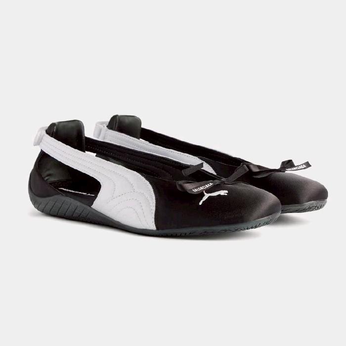 sepatu blcga x puma ballet satin light black white Shoes Wanita