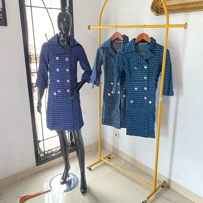 Tunik SNQ 8940 Model Garis Dengan Desain Elegan Dan Warna Biru Yang Menawan