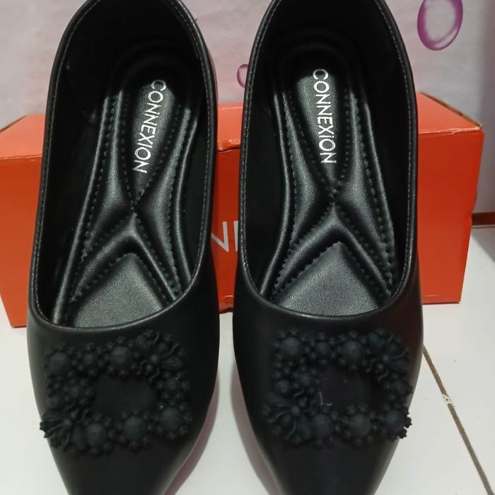 Promo sepatu sandal flatshoes connexion model bunga COD