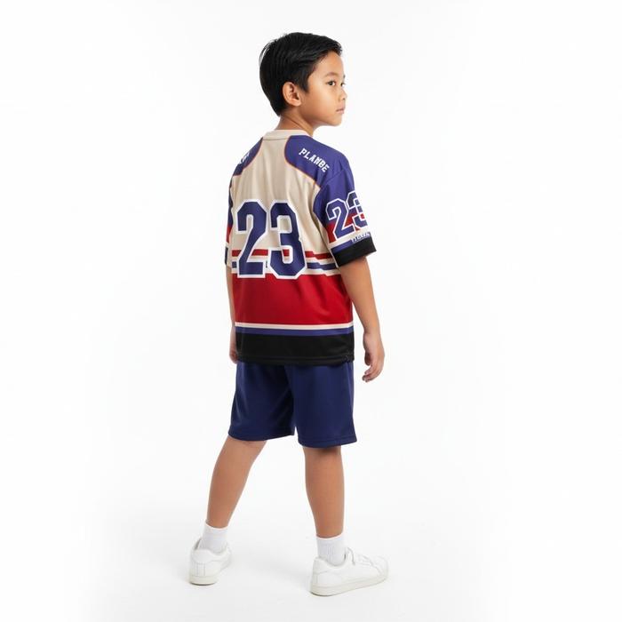 Planbe Jersey Anak Casual PALNBE REDBLU23 Series  /Jersey vintage / Jersey retro /Jersey Oversize